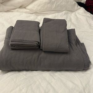 Macy’s collection gray flannel sheet set. Twin size